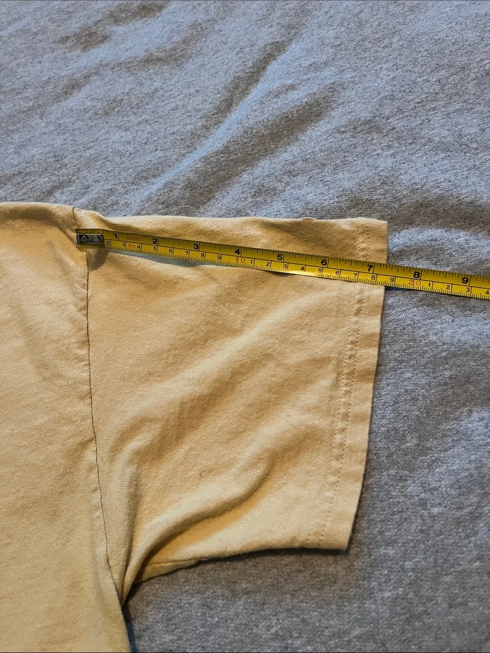 Champion Crewneck Tee - Beige with Navy Notre Dame Logo size L - Picture 6 of 7